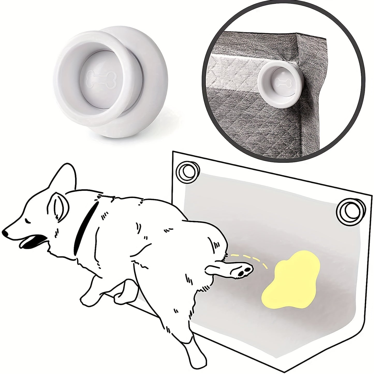 2 piezas de imán de pared portátil Pet Pee Pad Holder para perros, Potty Training Pad Holder para levantar piernas con adhesivo fuerte e imanes para perros