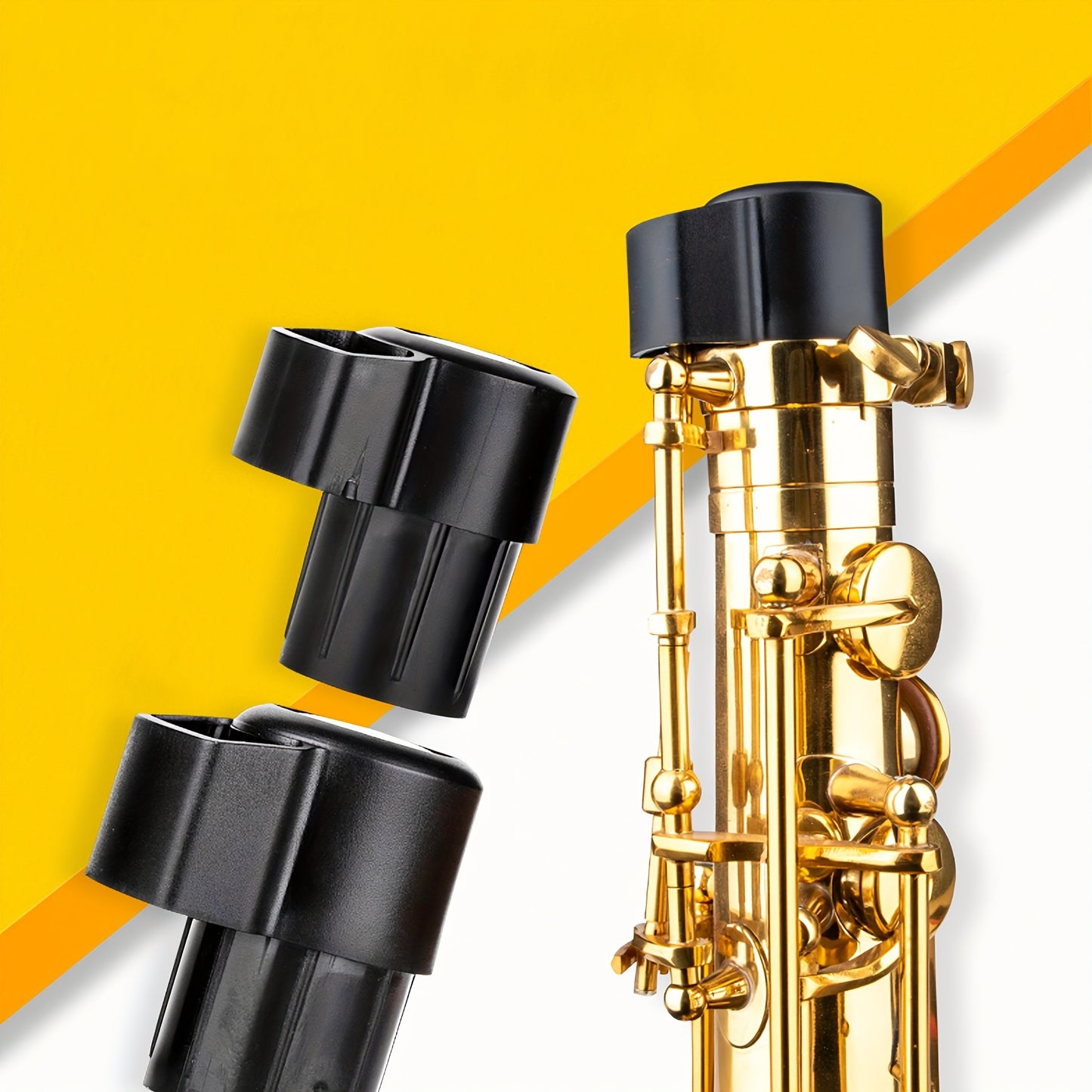 Brass Alto Saxophone With Curved Neck, Gold Color + 2pcs Alto Saxophone Mouthpiece Caps + 10pcs Saxophone Cork Pads