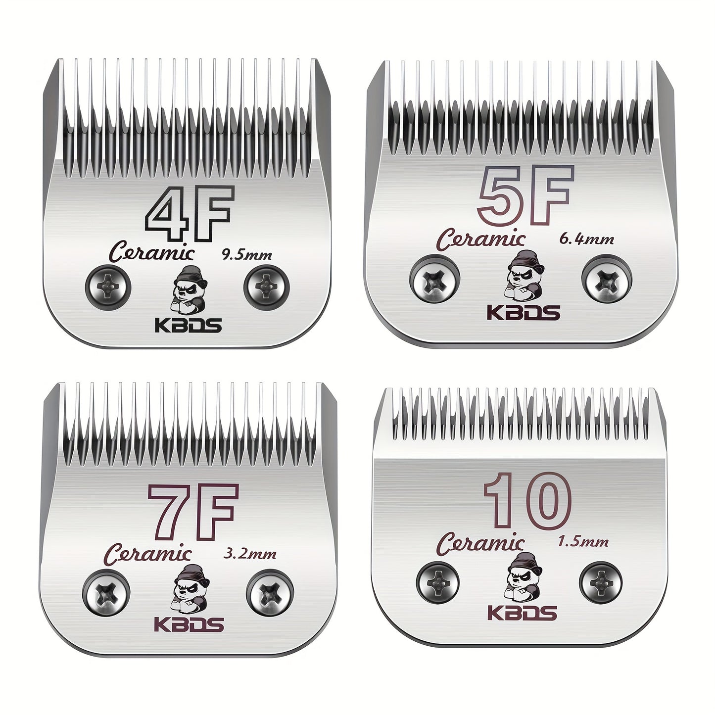 Professional Detachable Blade, KBDS Size 10\u002F7F\u002F5F\u002F4F Detachable Pet Dog Grooming Clipper Ceramic Blades Set,Compatible With Andis,Oster A5,Wahl KM10 Series Clippers,Cut Length 1\u002F16\