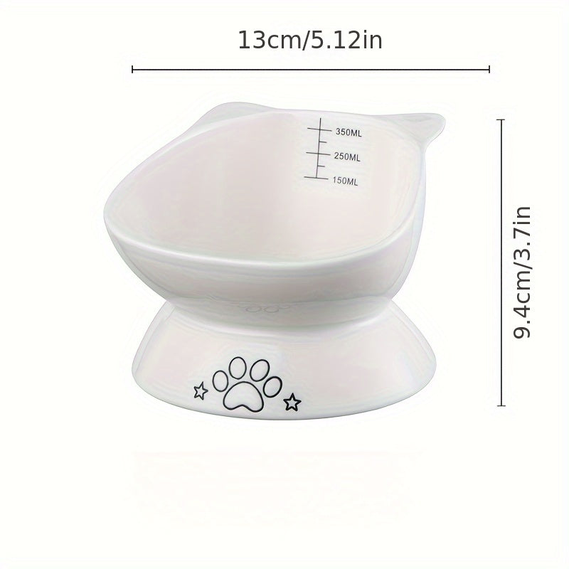 Ceramic High Foot Cat Bowl For Cat Cervical Protection, Pet Supplies