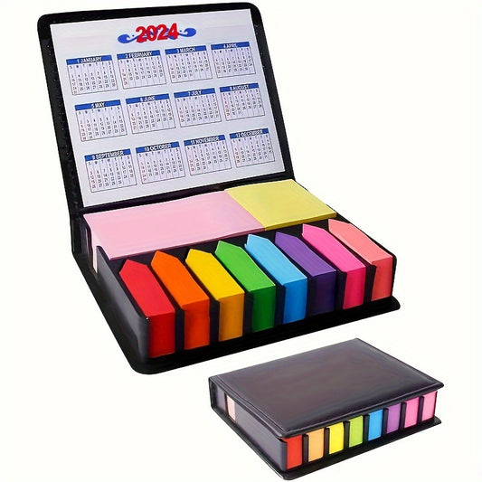 2000 Pages of Colorful Organization: Multicolor Sticky Note Set with Leather Packing Box, Calendar 2023 & More!