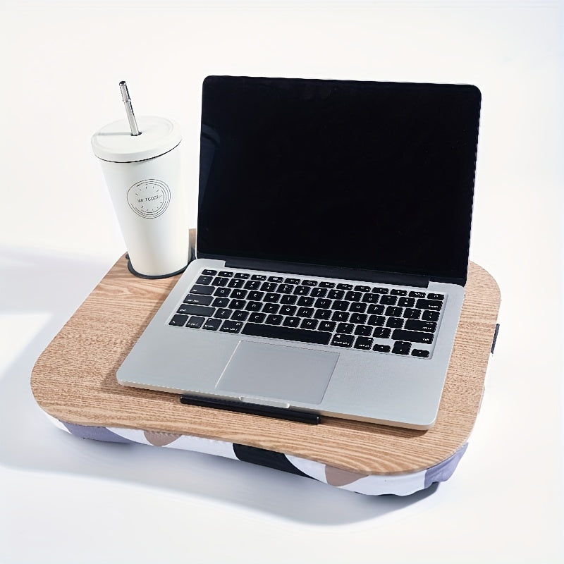 Laptop Bed Tray Desk With Cup Holders, Lap Desk With Cushion For Students School Office Supplies