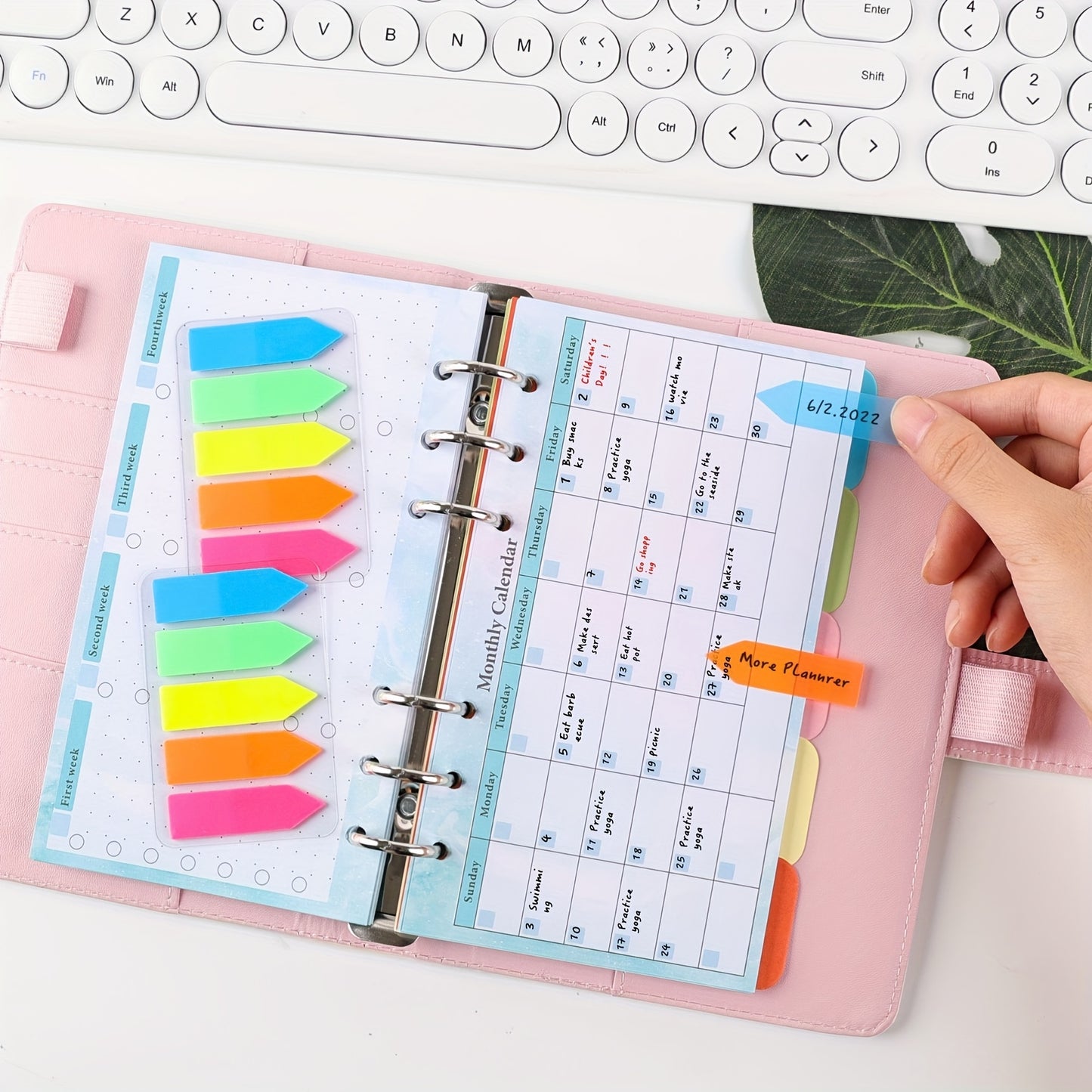 Organize Your Life: 82 Sheets 6-Hole Loose Leaf Paper Refill For Budget, Weekly & Monthly Planner Refills With Binder Pocket Sticker Rulers