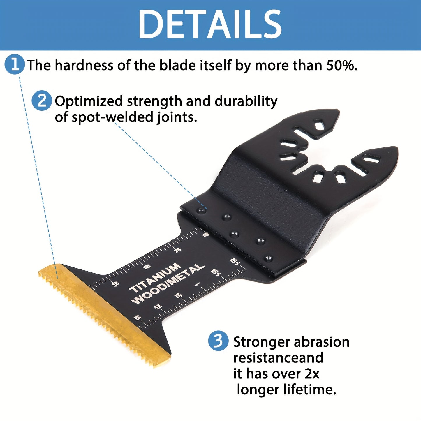 10\u002F20\u002F30\u002F50pcs Titanium Oscillating Saw Blades, Multitool Blades For Cutting Hard Material, Metal Nails Wood And Plastic, Oscillating Tool Blades Kits Fit Dewalt Rockwell Milwaukee Makita Bosch