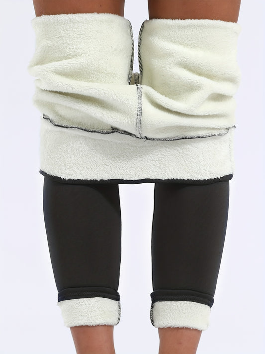 Plush Thermal Pants, Soft & Comfy Slim Elastic Tights For Winter, Women's Lingerie & Sleepwear