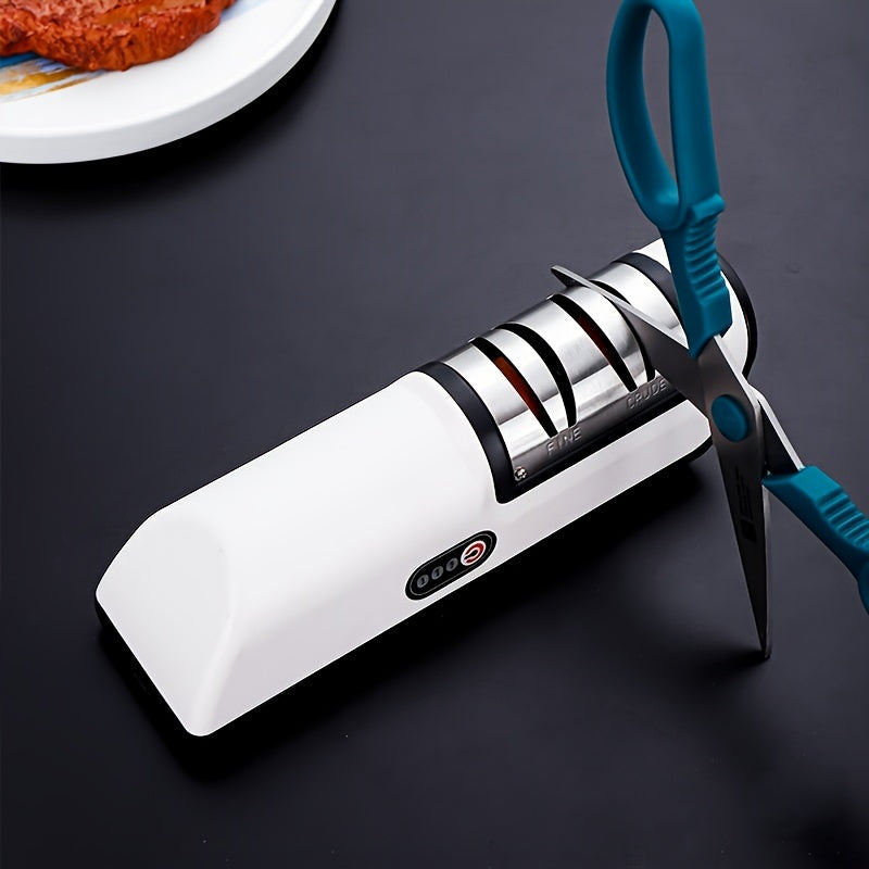 1pc Fully Automatic Electric Knife Sharpener - Fast and Efficient Kitchen Gadget for Sharpening Knives