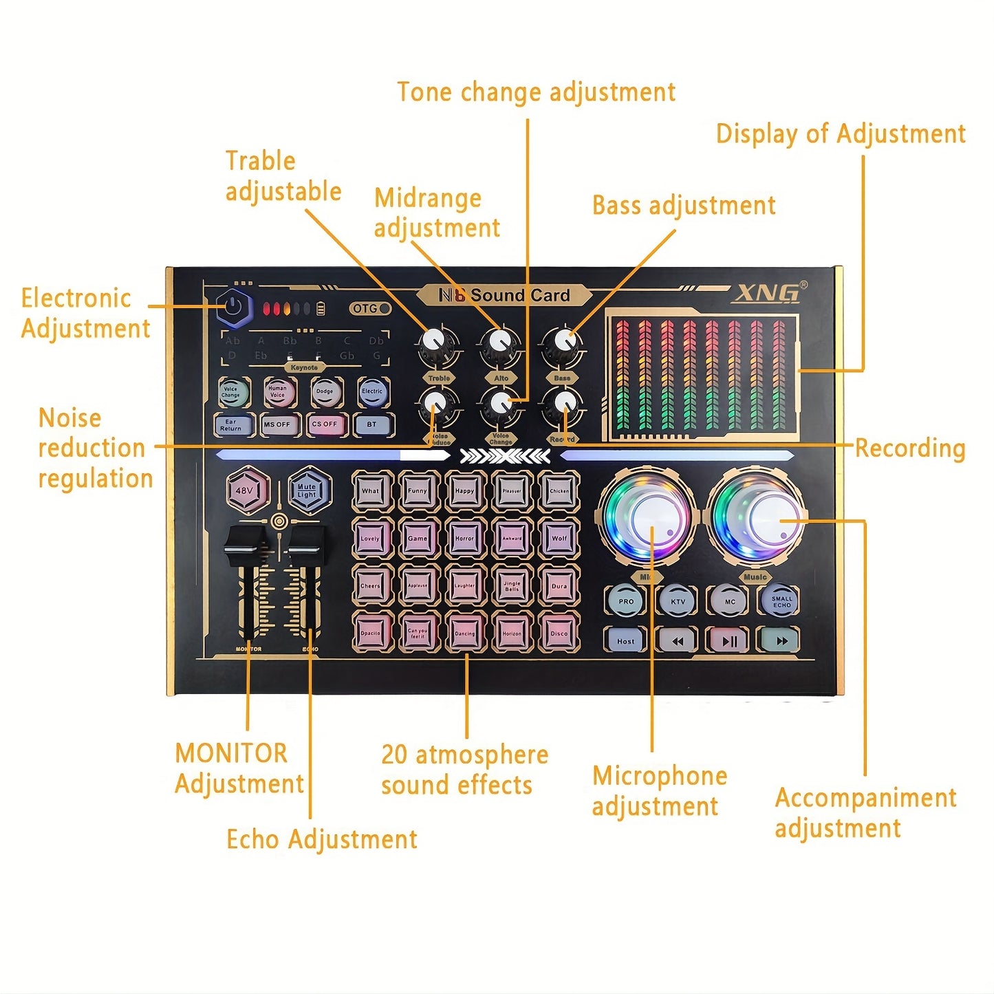 N8 Soundkarte mit profession eller Qualität-Multifunktion ale Geräusch reduzierung für Computer &amp; Handys-Patentierte Produkte!