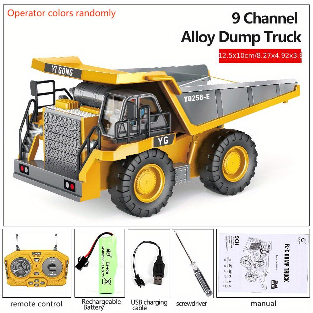 Remote Control Alloy Excavator Dump Truck: Engineering Vehicle Toy Car For Kids' Playtime Fun!