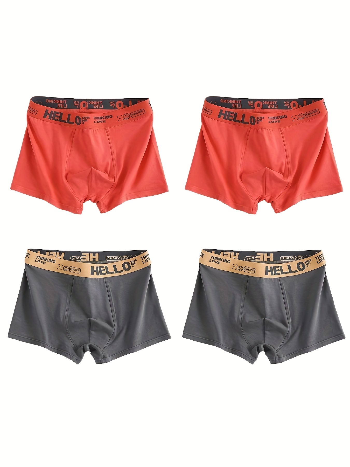 4 Packungen Herren Baumwolle atmungsaktiv bequeme Boxershorts Unterwäsche