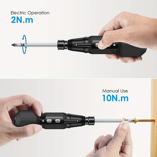 1 Set Electric Screwdriver Cordless, Rechargeable Power Screwdrivers 3pcs\u002FSet, Portable Automatic Home Repair Tool Kit With LED Lights And USB Cable