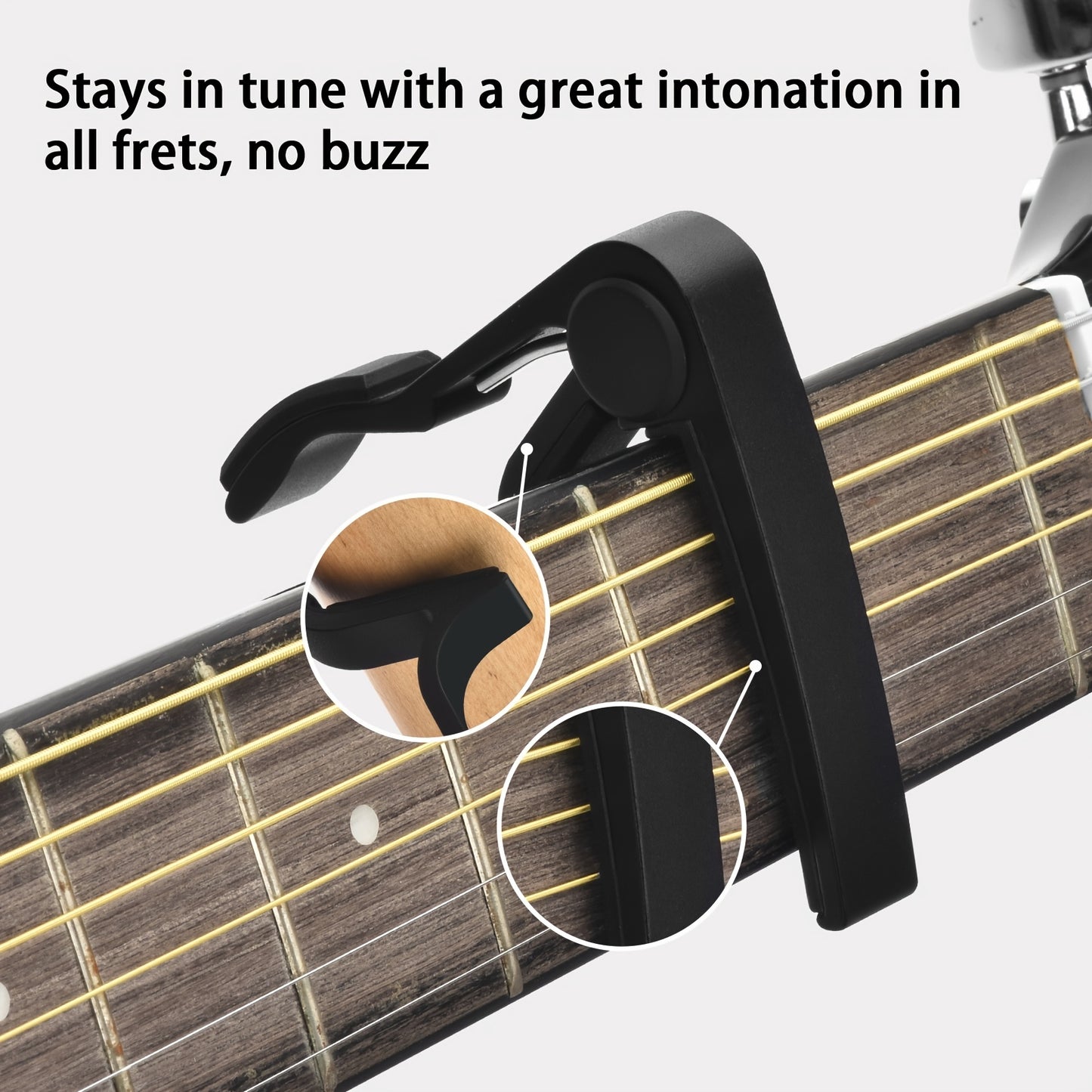 Guitar Tuner, Guitar Accessories with Guitar Picks, Guitar Capo, Capo for Acoustic Guitar, Bass, Ukulele, Buzzing-Free, Quick Release, Guitar Tuner Clip on for Guitar, Violin, Bass, Ukulele Chromatic