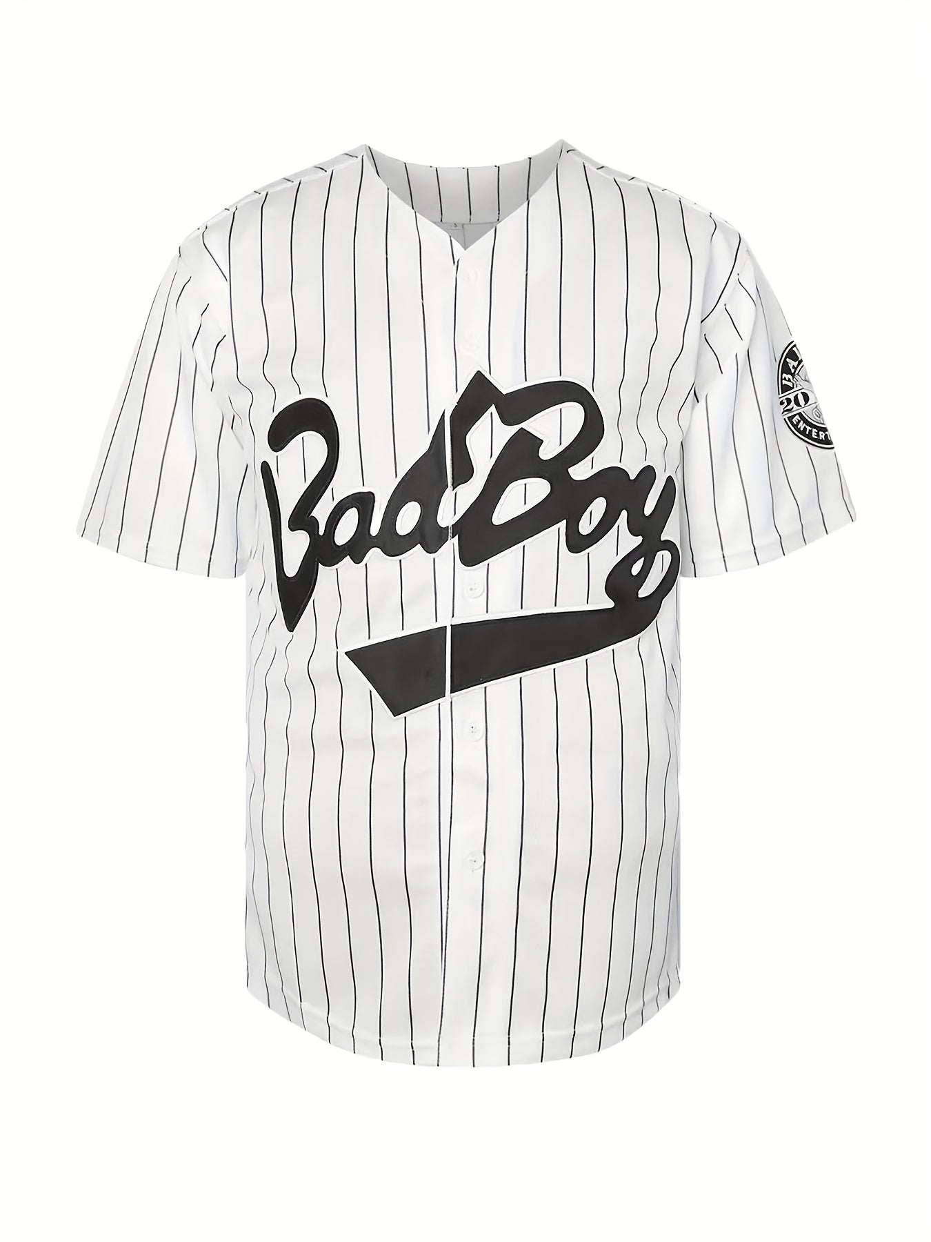 Plus Size Men's Creative Letters & Number Print Jersey T-shirt For Sports\u002Fbaseball, Striped Tees, Men's Clothing