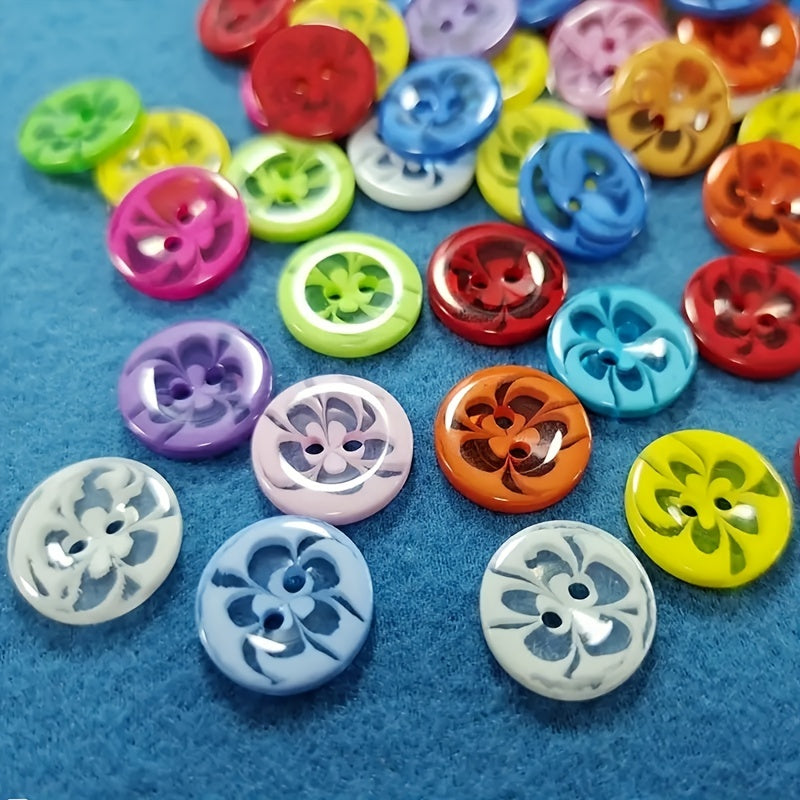 50pcs, Mixed Color 0.51inch Resin Buttons For Children's Clothing Sewing Supplies DIY Handmade Materials, Sewing Crafts DIY Handmade Supplies, Plastic Sewing Buttons, Clothing Sewing & Knitting Supplies, Clothing Sewing Supplies