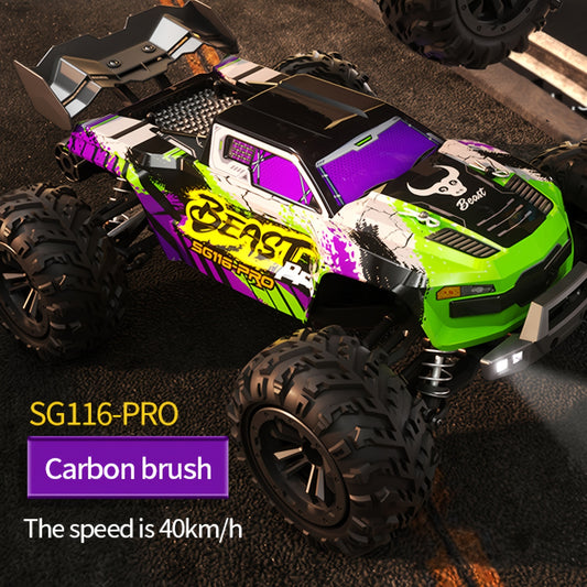 RC 1:16 Scale All Terrain Brushless Fast Car, 80KM\u002FH High Speed 4WD Off Road Truck With 3 LED Light Mode, 40 Minutes Playing Time, 17G Digital Steering Gear Vehicle Toys Gifts