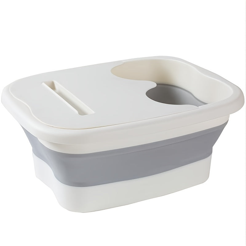 1pc, Folding Bubble Foot Bath Bucket With Lid, For Home Travel