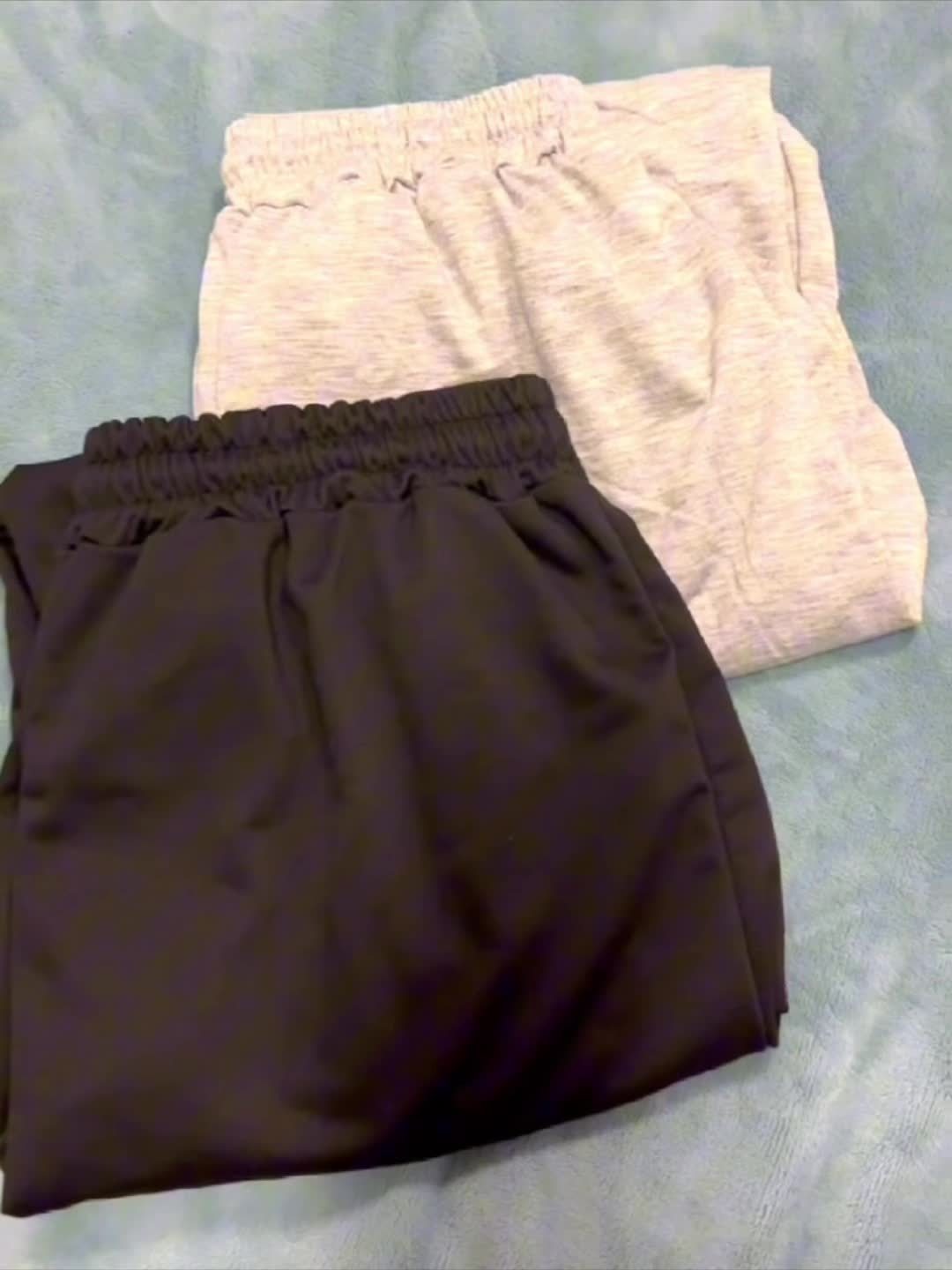 Zwei-Pack-Hosen, solide Kordel zug mit hoher Taille Jogging hose, lässige Hosen für jeden Tag, Damen bekleidung