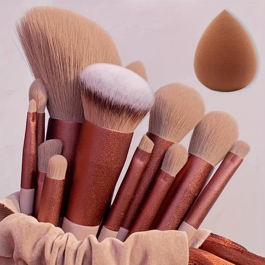 Makeup Brush Set Soft Fluffy Professiona Cosmetic Foundation Powder Eyeshadow Kabuki Blending Make Up Brush Beauty Tool Makeup Sponge Storage Bag