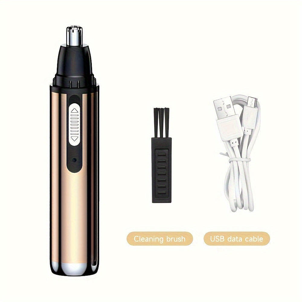 USB recargable, cabeza de acero inoxidable impermeable, motor mudo, limpiador de pelo de las mujeres de los hombres Actualice la máquina de afeitar eléctrica de la ceja del trimmer del pelo de la nariz y del oído, removedor del pelo de la nariz para los h