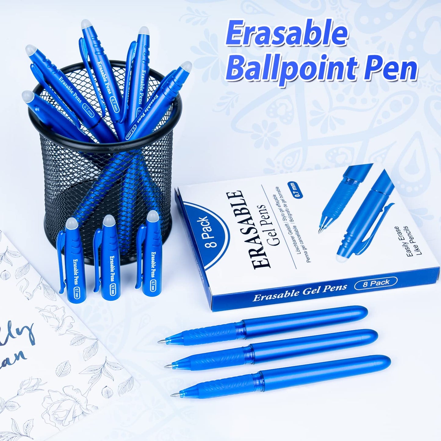 8 Erasable Ballpoint Pen Erasable 0.7 Mm Erasable Rollerball Pen Erasable Gel Pen Eraser Pen For School Supplies Office Supplies Students