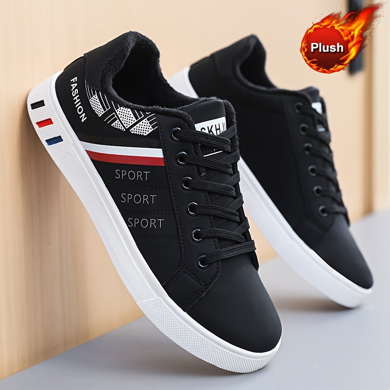 Sapatos de skate masculinos facilmente limpos com boa aderência, tênis respiráveis com cordões, calçados masculinos