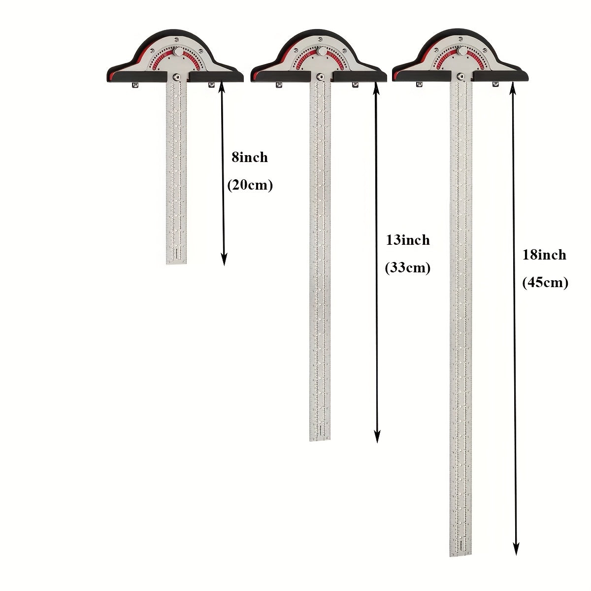 Régua angular de borda para carpintaria, 10 polegadas, 15 polegadas, 20 polegadas, régua de decoração para casa, ferramenta para trabalhar madeira, 1 peça