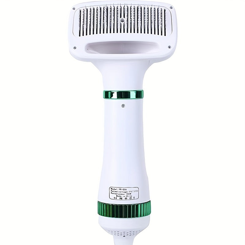 Séchoir à toilettage automatique pour animaux de compagnie, sèche-cheveux portable 2-en-1 et brosse de toilettage pour chiens et chats-Séchage lisse et efficace, réduit la mue et les enchevêtrements