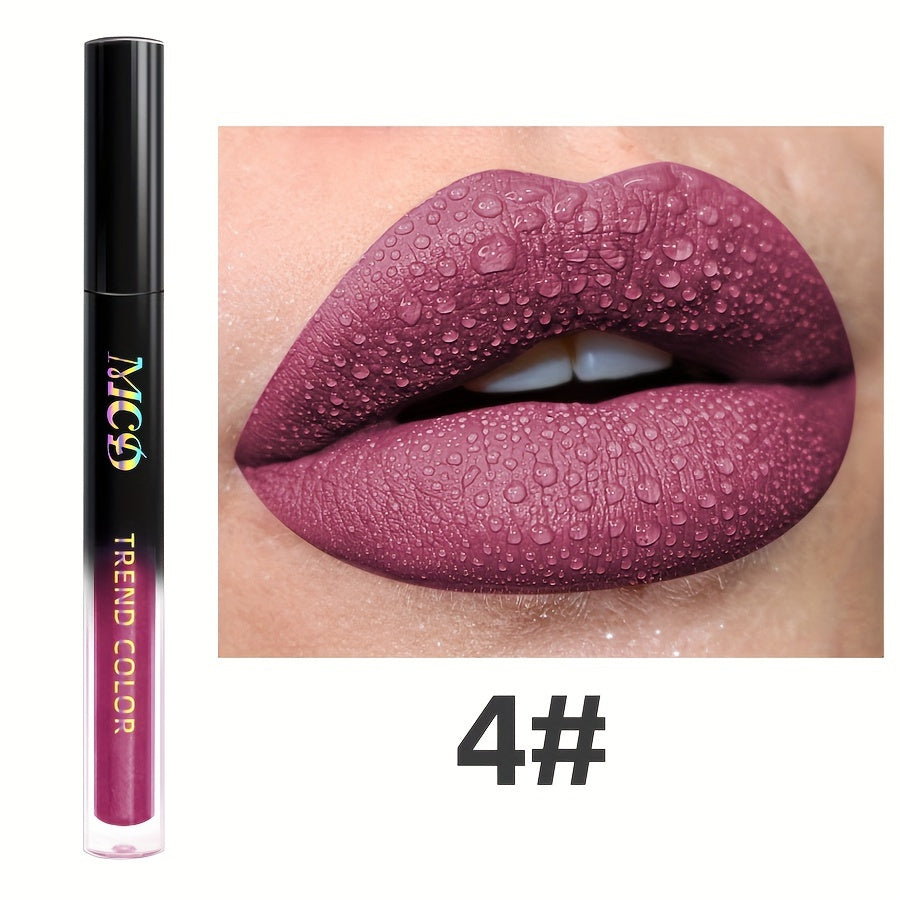 Non-Stick Long Lasting Lip Glaze Non Stick Cup Dark Color Waterproof Non Smudge Color Rendering Lip Mud