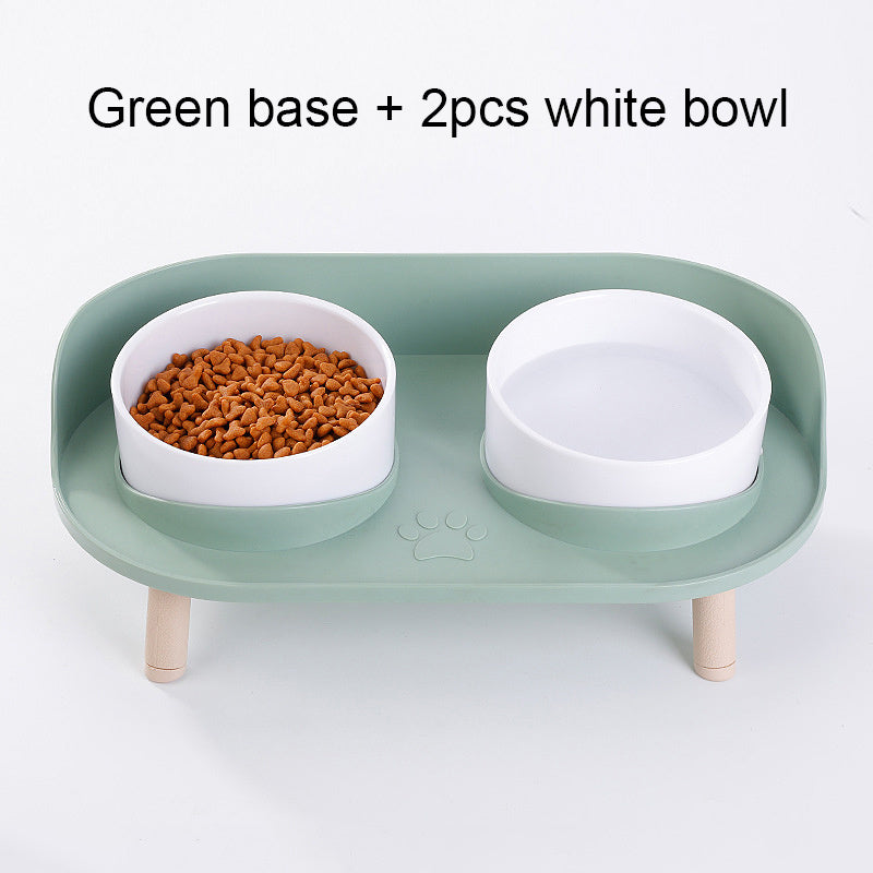 Pet Table Cat Bowl Dog Bowl Pet Double Feeding Bowl Neck Protection Non-Slip Bowl Water Food Feeder