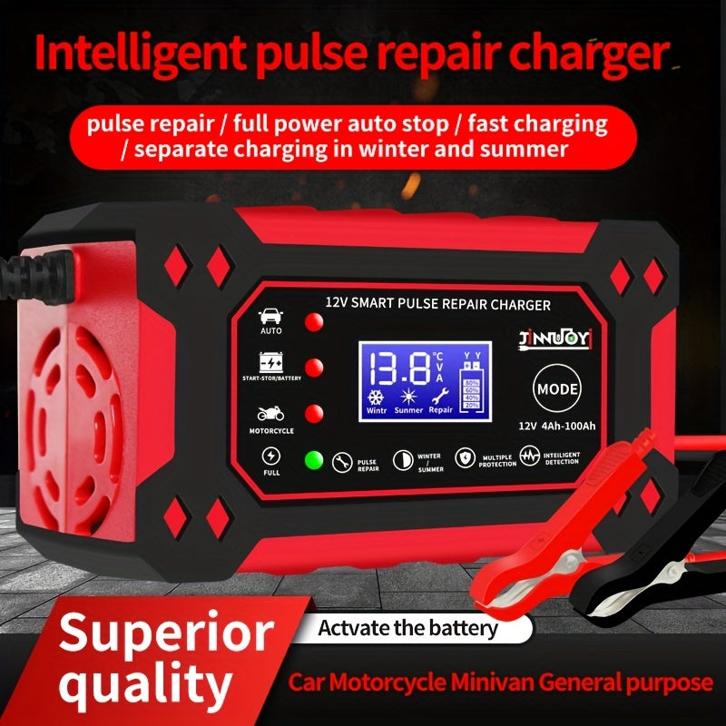 12V\u002F6A Full Automatic Car Battery Charger Pulse Repair Charger For Car Truck Motorcycle Lawn Mower AGM\u002FGel Lead Acid Battery