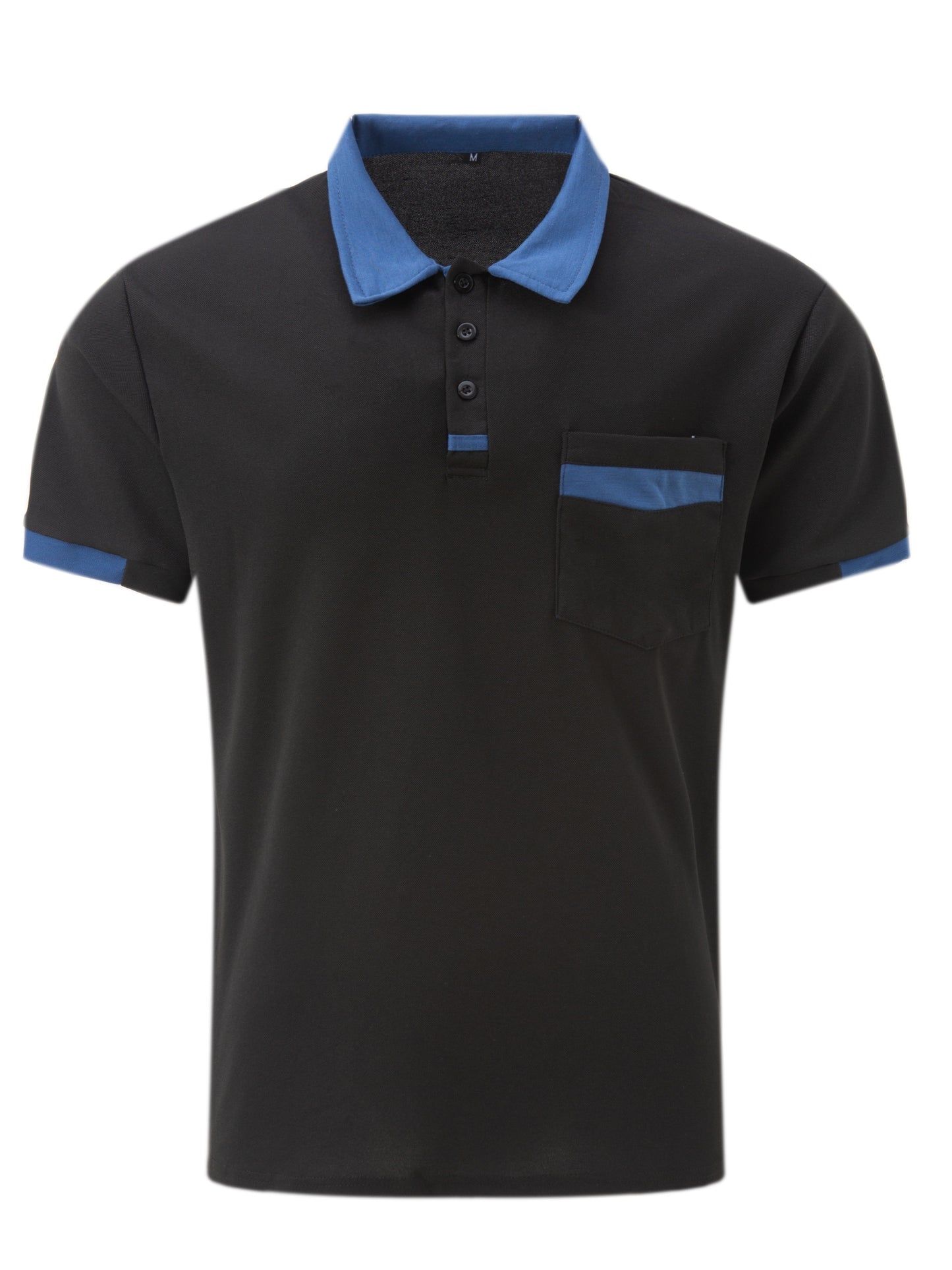 Camisa de golfe com design de cor de contraste de ajuste regular respirável, camiseta casual masculina com decote em v manga curta para o verão, roupas masculinas