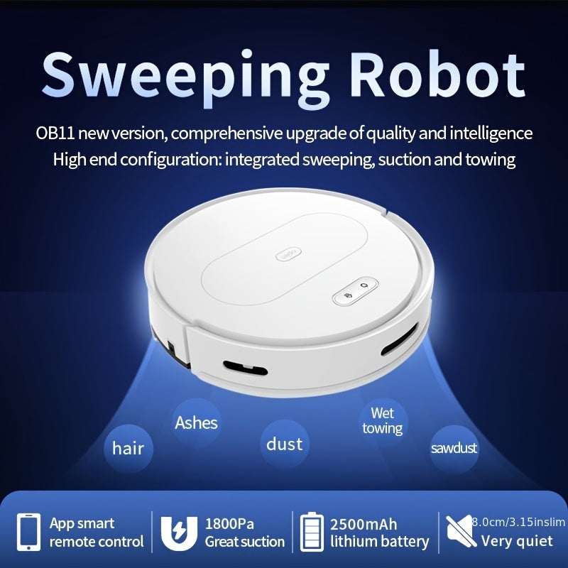 1pc, Intelligent Robot Vacuum Cleaner, Mopping Robot, 14.17inch\u002F14.2-inch Automatic Sweeping Machine Robot, Equipped With Automatic Rolling Brush Design, Intelligent Automatic Charging, Good Helper For Home Floor Cleaning