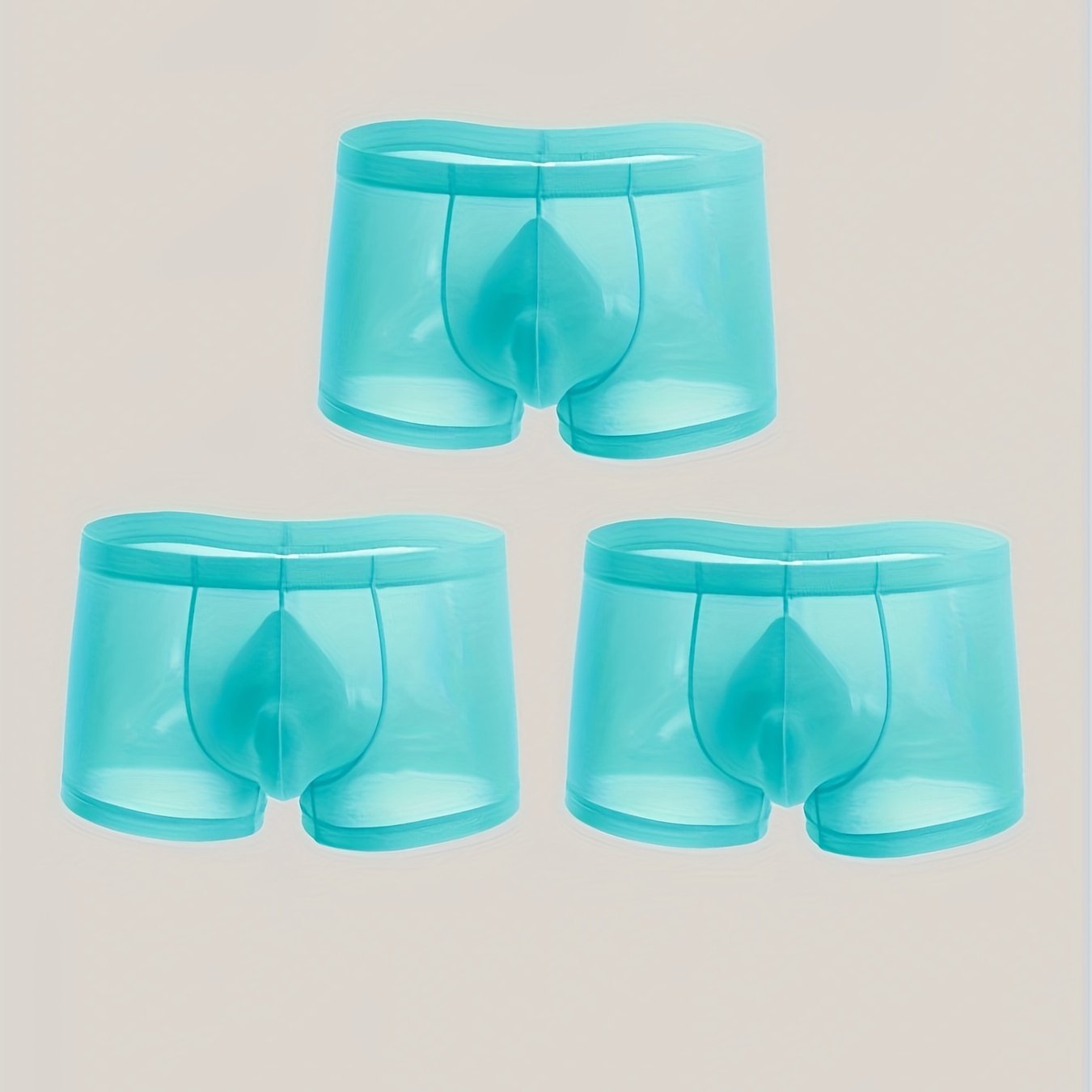 3 pack hombres sexy de moda de seda de hielo delgada transpirable cómodo bajo-cintura multicolor boxeador calzoncillos ropa interior