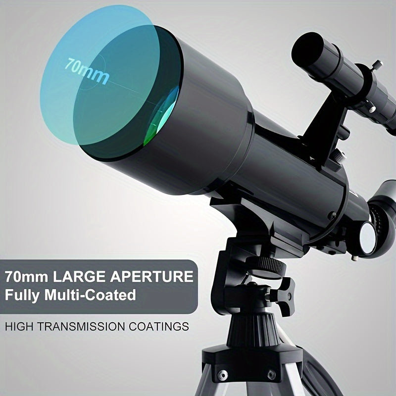 Télescope astronomique 120X pour l'observation des étoiles Moongazing, longueur focale de 400mm calibre objectif de 70mm, imagerie de HD pour l'observation extérieure de voyage de camping d'amoureux d'astronomie