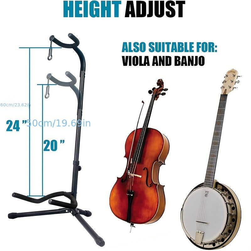 Soporte de guitarra robusto, soporte de guitarra plegable y ajustable