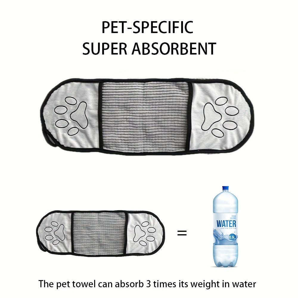 1pc Ultra-fine Fiber Pet Absorbant Serviette Pour Séchage Eau Et Nettoyage Cheveux Après Le Bain Pour Chiens Et Chats