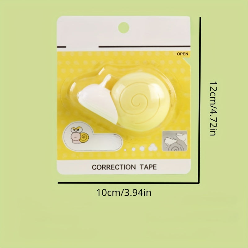 4pcs Of Stationery Large Capacity 0.2×236.2in (5mm×6m) Correction Tape, Small Snail Cute Cartoon Preschool Pupils Correction Tape