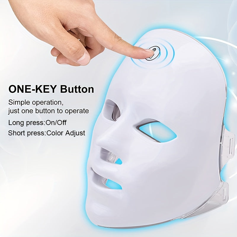 7 cores sem fio led máscara facial terapia fóton usb recarga máscara facial para resistir ao envelhecimento rejuvenescimento da pele cuidados com a pele dispositivo de beleza