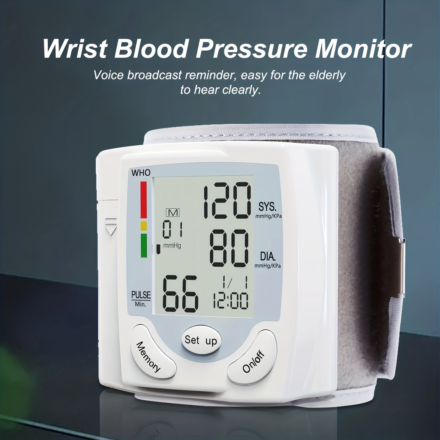 1pc LCD Display Blood Pressure Monitor Wrist Pulse Meter Automatic Digital Pulsometer Sphygmomanometer Family Diagnostic Battery Not Included