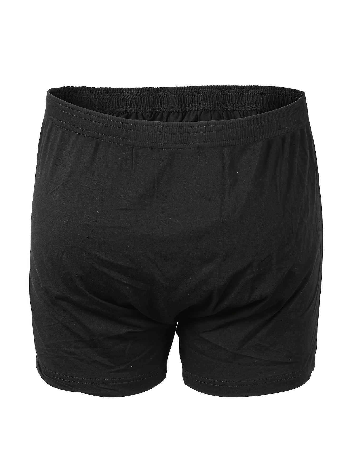 Men's Solid Black Cotton Boxers Underwear