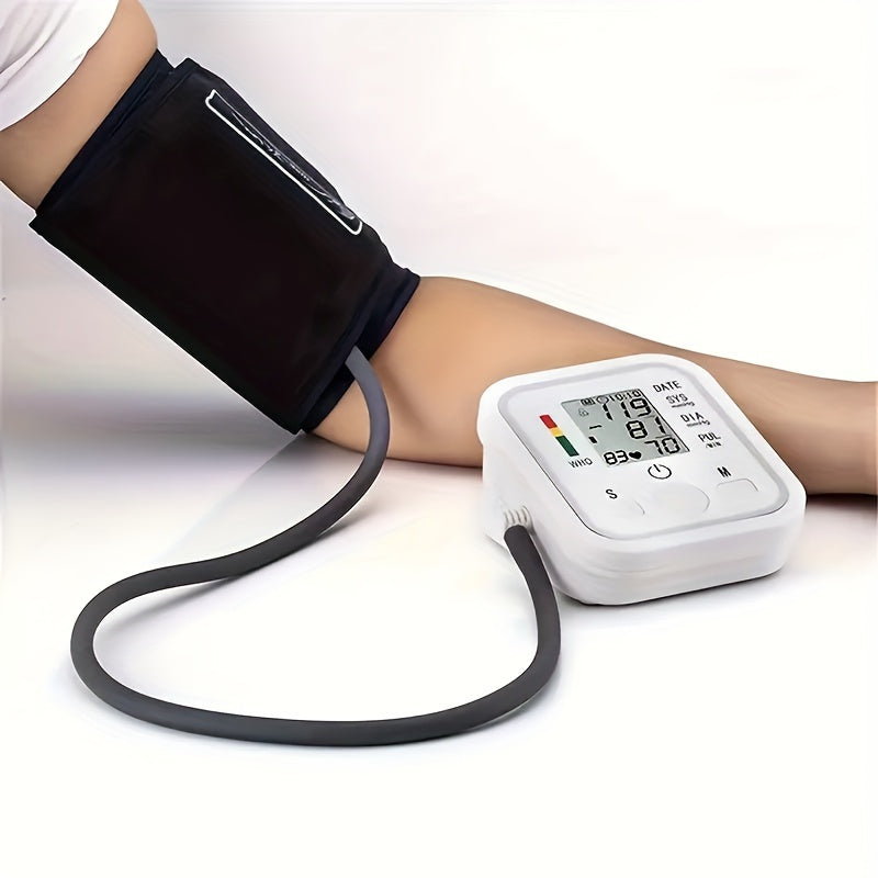 1pc Smart Arm Blood Pressure Monitor - Easy And Easy To Use With Voice Broadcast, Measure Your Blood Pressure At Home (Battery Not Included)