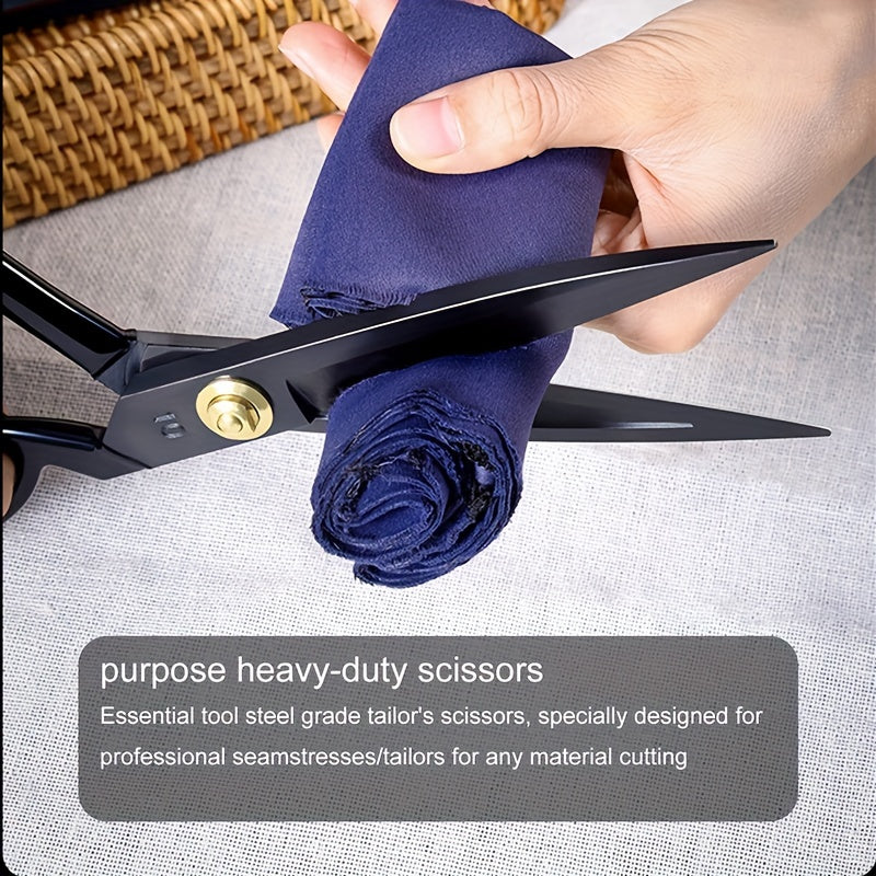 Premium Fabric Scissors Heavy Duty, Sharp Universal Sewing Kit For Office Crafts Sewing Embroidery, Professional Tailor Scissors Fabric Marking For Quilting, Sewing Supplies Accessories (8 Inch Scissors 1 Pair Tape Measure 1 Tailor Chalk 10pcs)