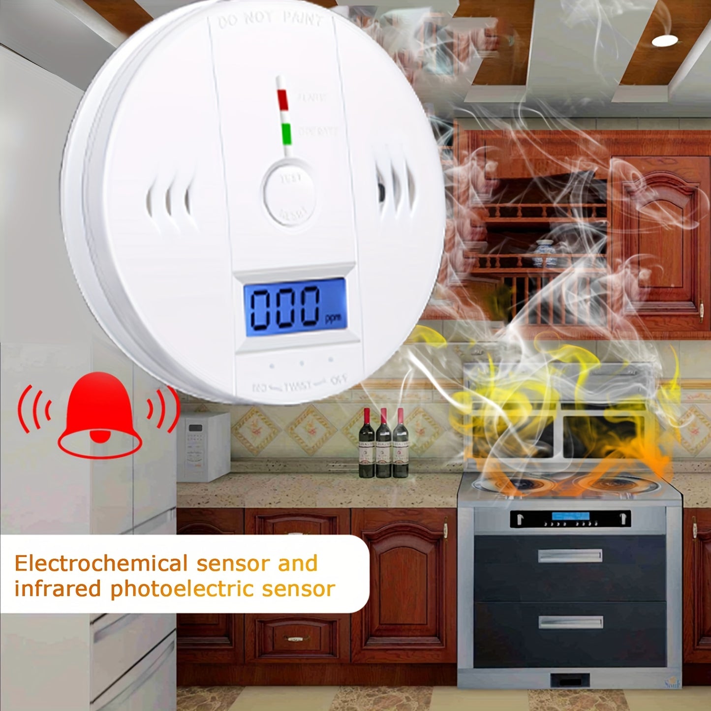 Protect Your Home & Family with this High-Tech Carbon Monoxide Detector - 85dB Siren & LCD Display