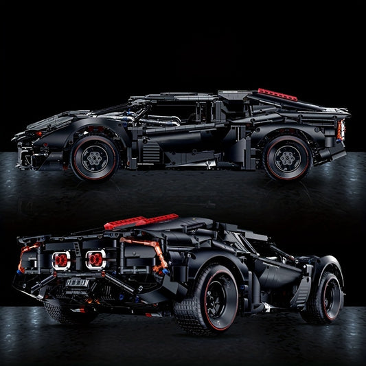 4290pcs Black Cool Armored Sports Car Toy, 1:8 High Difficulty Three-dimensional Assembly Puzzle Collectible Toy Model, DIY Birthday Gift, Creative Holiday Gift