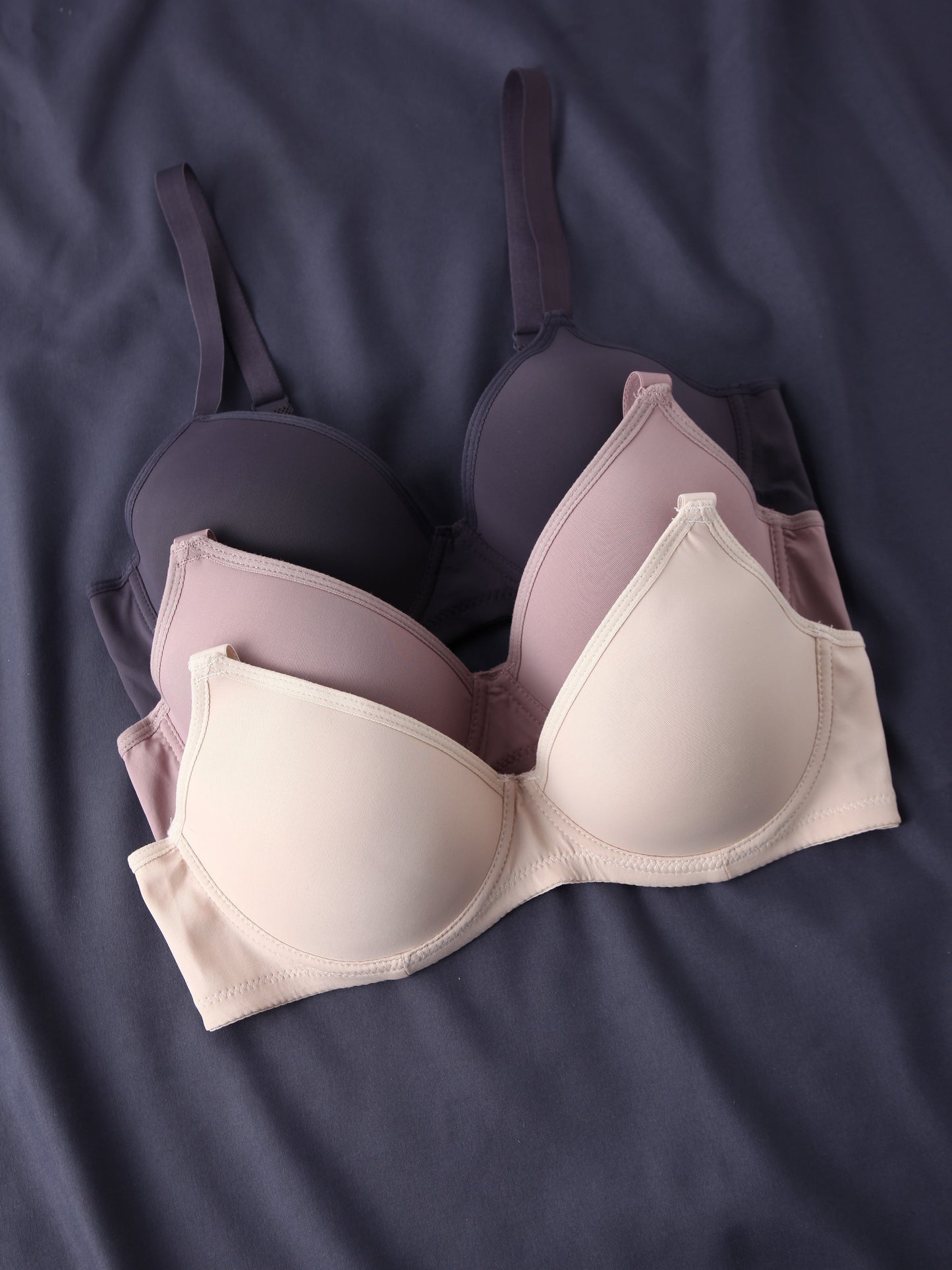 3pcs sutiã sem costura sólido simples, sutiã push up com aro confortável e respirável, lingerie e roupa íntima feminina