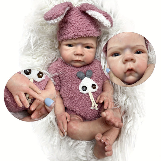 45cm、17.72inch Silicone Reborn Doll Girl Full Body Soft Solid Silicone Reborn Baby Doll Genesis Painted Lifelike Cute Dolls For New Year Gifts Corpo De Silicone