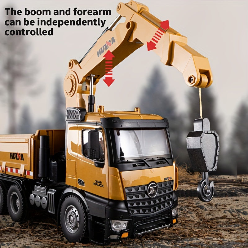 3-in-1 1:14 Twenty-six Channels Extra Large Alloy Remote Control Dump Truck,Construction Vehicle Toy With Two Grabbers And One Hanging Hook