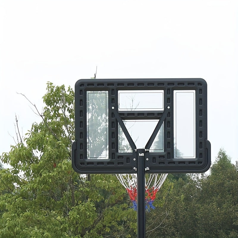 1 estante de baloncesto estándar, estante de baloncesto portátil ajustable móvil, aro de baloncesto, altura ajustable entre 2,45 m y 3,05 m sobre el suelo (96,46 pulgadas y 120,08 pulgadas)