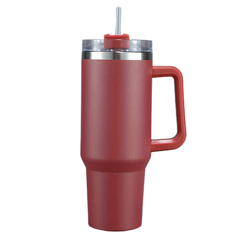 1pc, Tumbler mit Deckel und Stroh, 40oz Edelstahl Thermal wasser flasche mit Griff, tragbare Trinkbecher, für Auto, Heim, Büro, Sommer trinkwaren, Reise zubehör, Küchen artikel zu Hause, Geburtstags geschenke, Schul bedarf