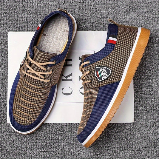 Men's Canvas Low Top Sneaker Lace-up Classic Casual Walking Shoes For Spring Summer Autumn
