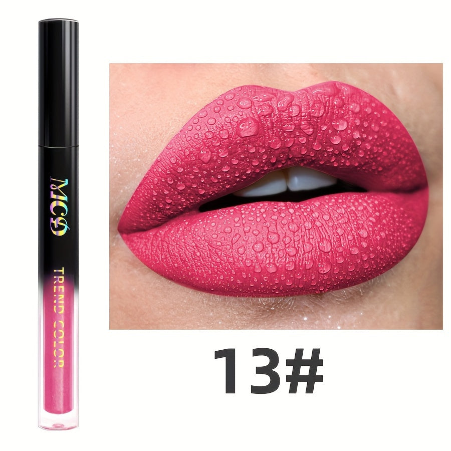 Non-Stick Long Lasting Lip Glaze Non Stick Cup Dark Color Waterproof Non Smudge Color Rendering Lip Mud